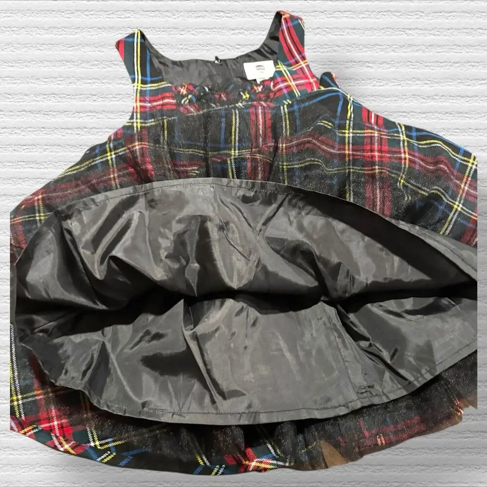 Harajuku Mini Target 4/5 Plaid Pinafore Dress Tartan Ruffle Schoolgirl Dress